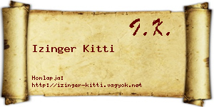 Izinger Kitti névjegykártya
